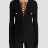 Long-sleeved lace-up top Long-sleeved lace-up top