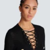 Long-sleeved lace-up top Long-sleeved lace-up top