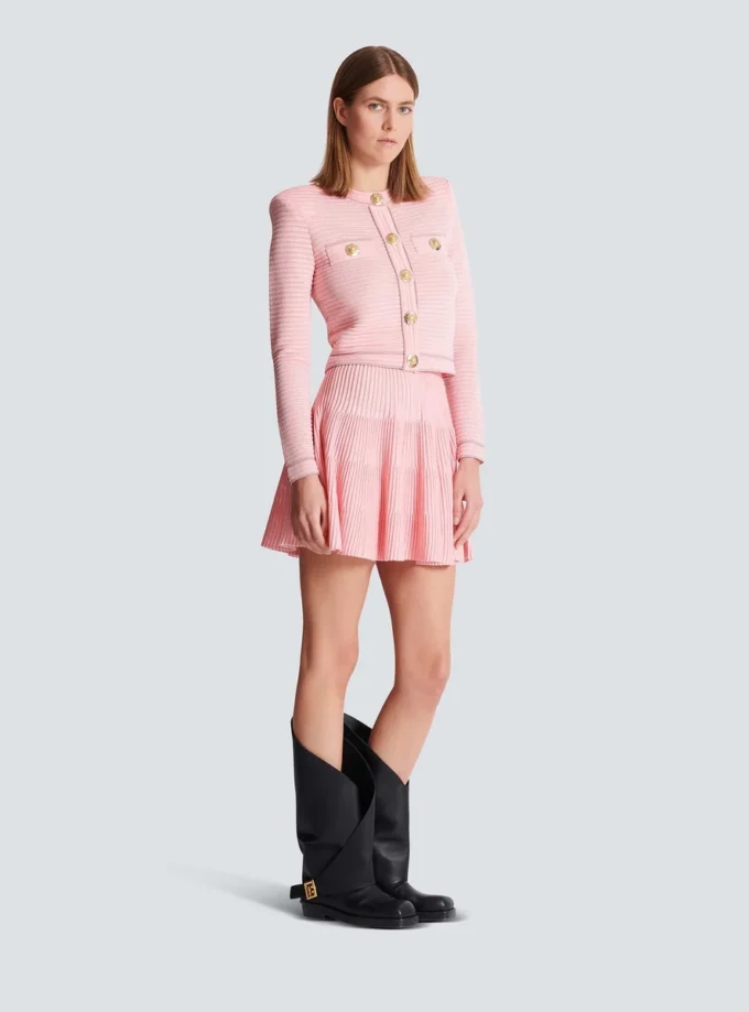 Long-sleeved textured knit cardigan Long-sleeved textured knit cardigan
