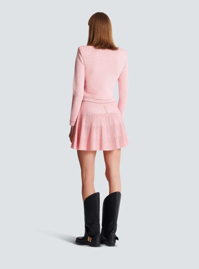 Long-sleeved textured knit cardigan Long-sleeved textured knit cardigan