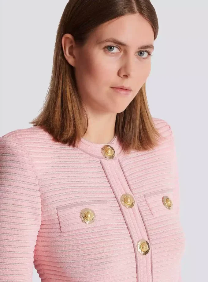 Long-sleeved textured knit cardigan Long-sleeved textured knit cardigan