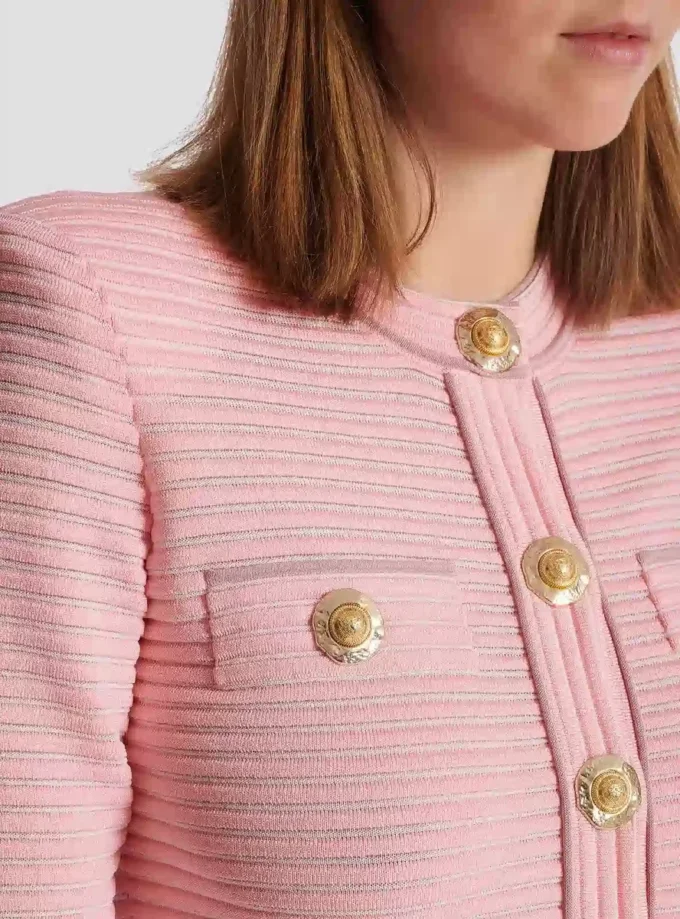 Long-sleeved textured knit cardigan Long-sleeved textured knit cardigan