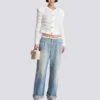 Long-sleeved tweed-effect knit cardigan Long-sleeved tweed-effect knit cardigan