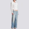 Long-sleeved tweed-effect knit cardigan Long-sleeved tweed-effect knit cardigan