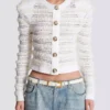Long-sleeved tweed-effect knit cardigan Long-sleeved tweed-effect knit cardigan