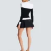 Long-sleeved two-tone knit top Long-sleeved two-tone knit top