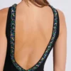 Long sleeveless dress in embroidered velvet Long sleeveless dress in embroidered velvet