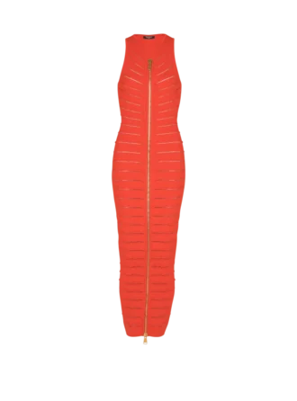 Long sleeveless dress in knit
