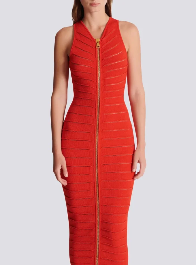 Long sleeveless dress in knit Long sleeveless dress in knit