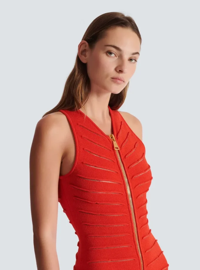 Long sleeveless dress in knit Long sleeveless dress in knit