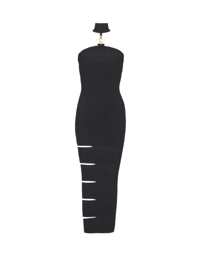 Long sleeveless dress with embellished detail Long sleeveless dress with embellished detail