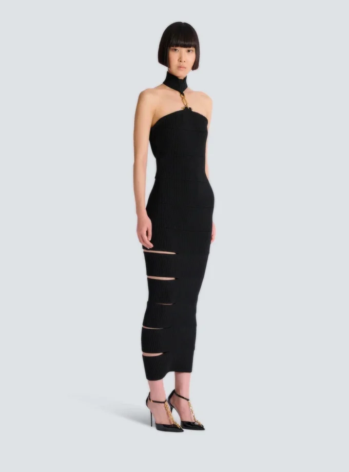 Long sleeveless dress with embellished detail Long sleeveless dress with embellished detail