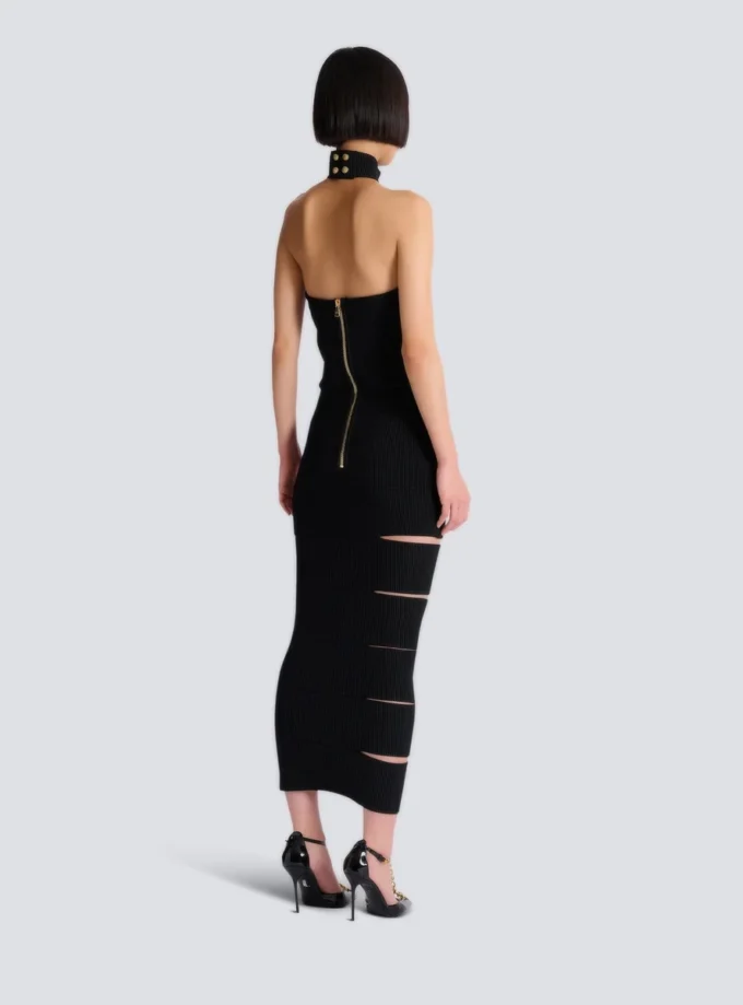 Long sleeveless dress with embellished detail Long sleeveless dress with embellished detail