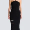 Long sleeveless dress with embellished detail Long sleeveless dress with embellished detail