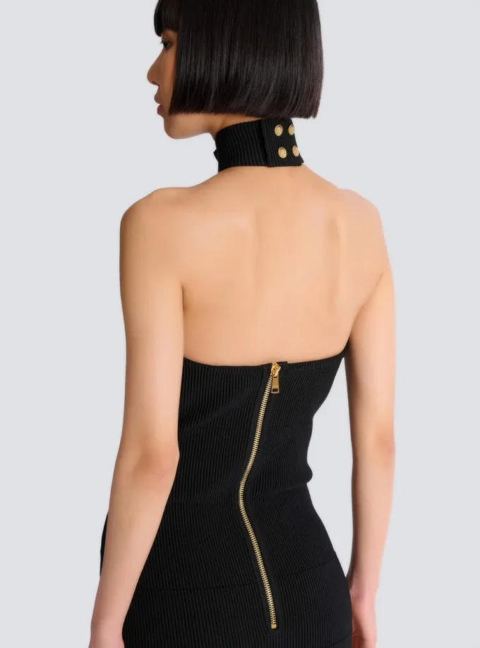 Long sleeveless dress with embellished detail Long sleeveless dress with embellished detail