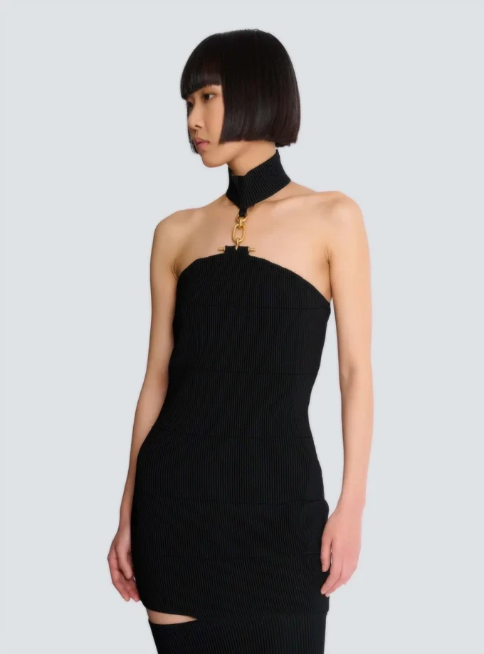 Long sleeveless dress with embellished detail Long sleeveless dress with embellished detail