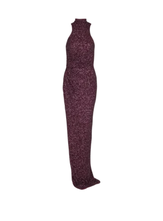 Long sleeveless sequin dress