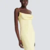 Long strappy dress in silk satin