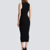 Long two-tone cable-knit dress Long two-tone cable-knit dress