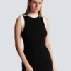 Long two-tone cable-knit dress Long two-tone cable-knit dress