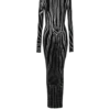 Long zebra-print velvet dress