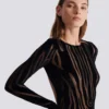 Long zebra-print velvet dress