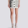 Love letter embroidered tweed skirt