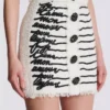 Love letter embroidered tweed skirt