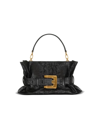 Medium Anthem bag in embossed crocodile-print calfskin