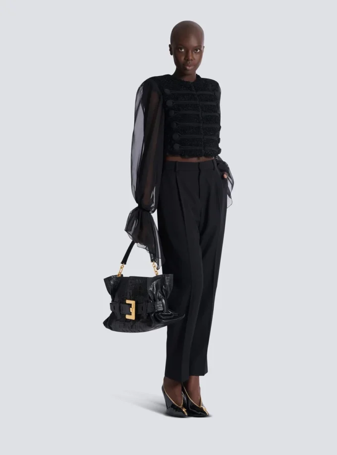 Medium Anthem bag in embossed crocodile-print calfskin Medium Anthem bag in embossed crocodile-print calfskin
