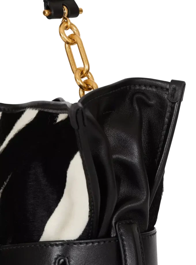Medium Anthem bag in leather and zebra-print ponyskin Medium Anthem bag in leather and zebra-print ponyskin