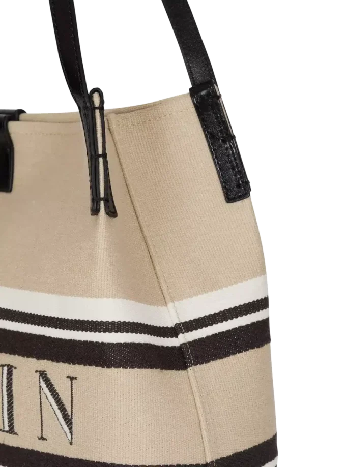 Medium Release Shopper bag in canvas and calfskin Medium Release Shopper bag in canvas and calfskin