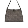 Medium Release Shopper bag in monogram jacquard and calfskin leather Medium Release Shopper bag in monogram jacquard and calfskin leather