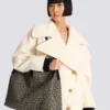 Medium Release Shopper bag in monogram jacquard and calfskin leather Medium Release Shopper bag in monogram jacquard and calfskin leather