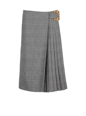 Midi skirt with Prince of Wales check
