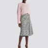 Midi skirt with Prince of Wales check