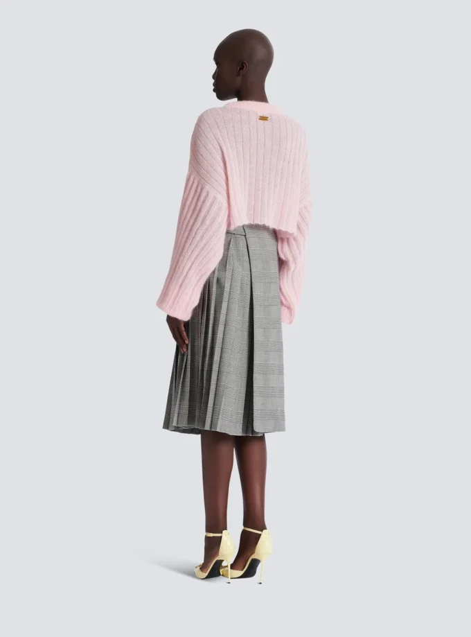 Midi skirt with Prince of Wales check