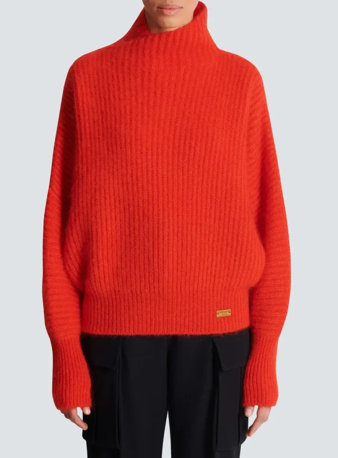 Mohair knit jumper with collar detail Mohair knit jumper with collar detail