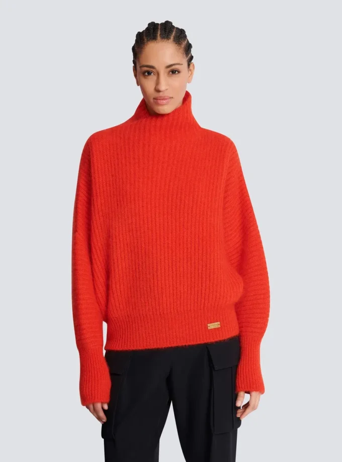 Mohair knit jumper with collar detail Mohair knit jumper with collar detail
