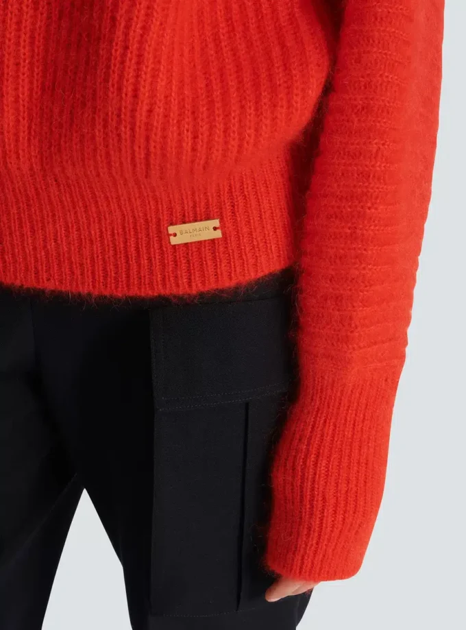 Mohair knit jumper with collar detail Mohair knit jumper with collar detail