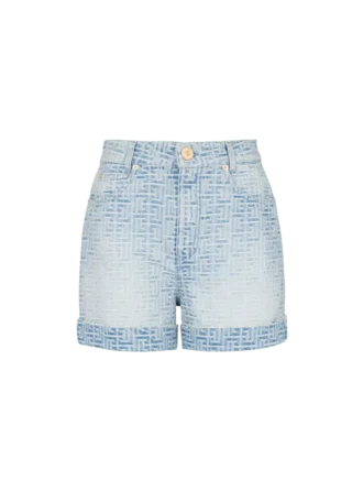Monogram denim short
