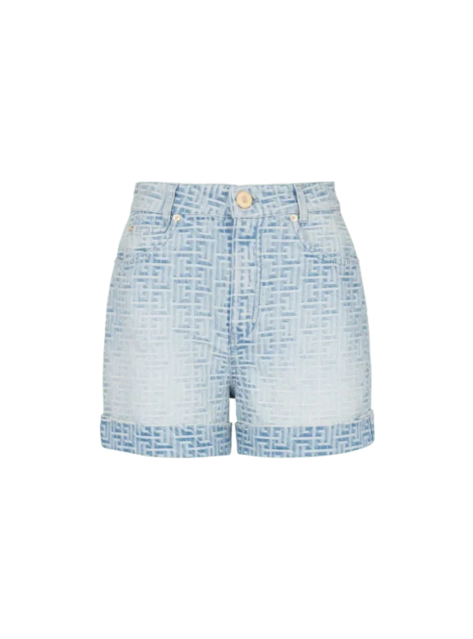 Monogram denim short