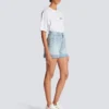 Monogram denim short