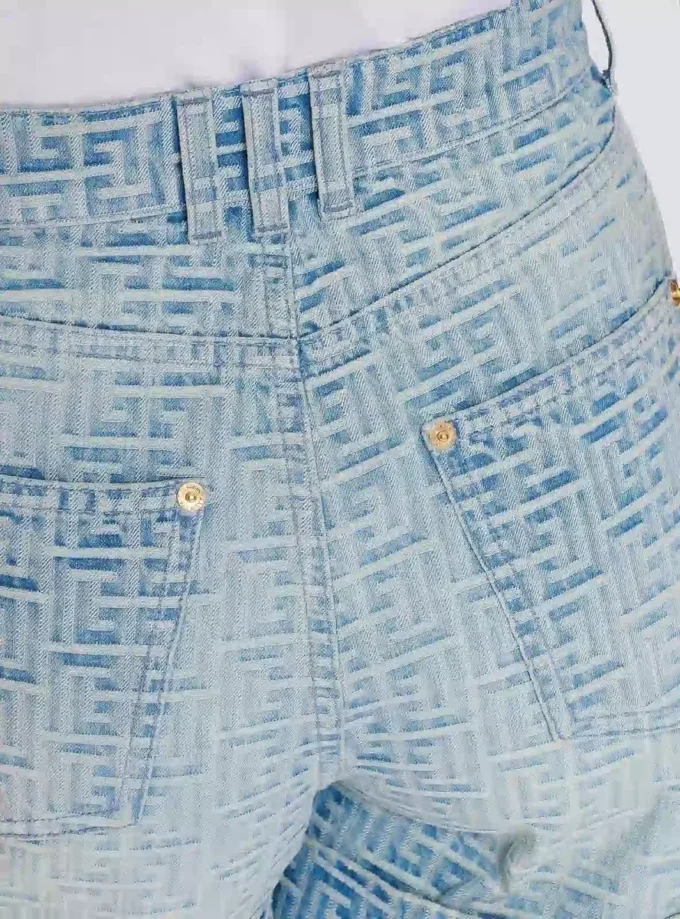 Monogram denim short
