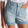 Monogram denim short