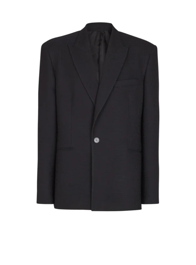 Monogram grain de poudre 1-button jacket