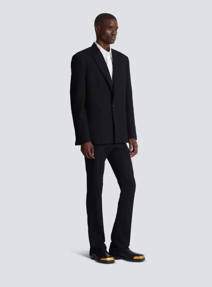 Monogram grain de poudre 1-button jacket