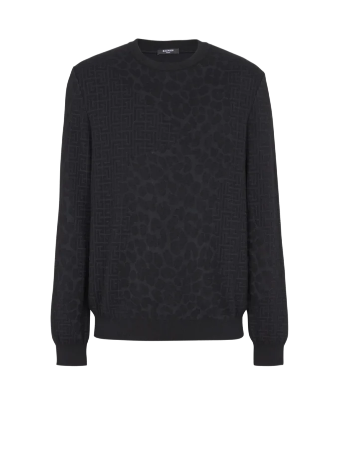 Monogram knit and leopard pattern jumper Monogram knit and leopard pattern jumper