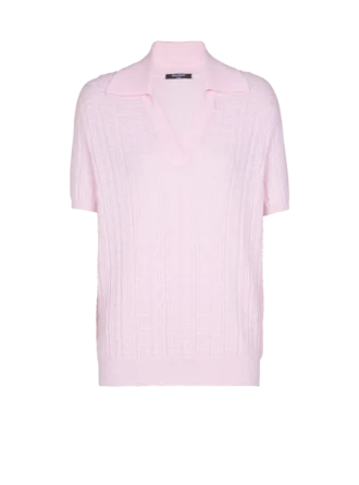 Monogram knit polo