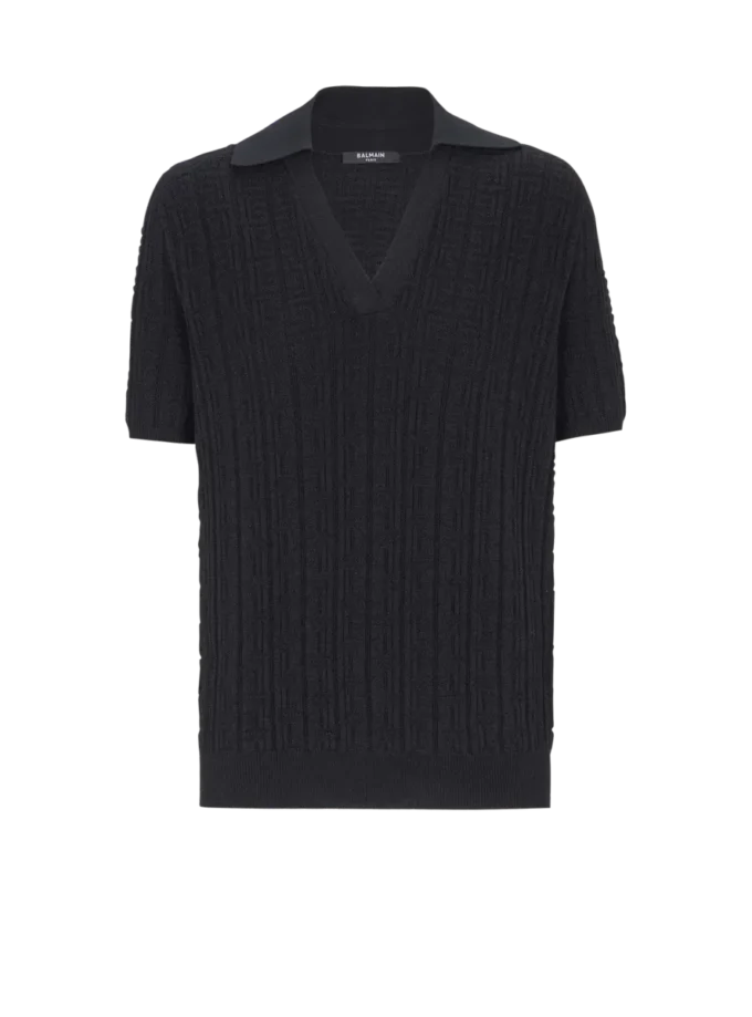 Monogram knit polo